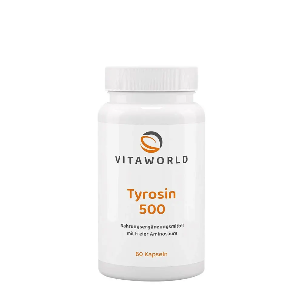 Vitaworld Tyrosin 500 mg 60 kapsler – budget L-tyrosin tilskud