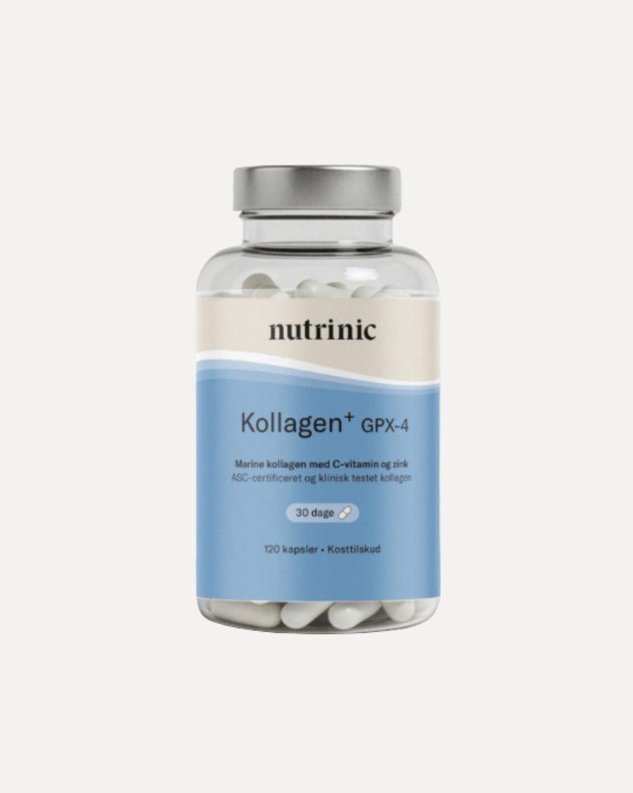 Nutrinic Kollagen+ GPX-4 kapsler i sort bøtte fra Nutrinic