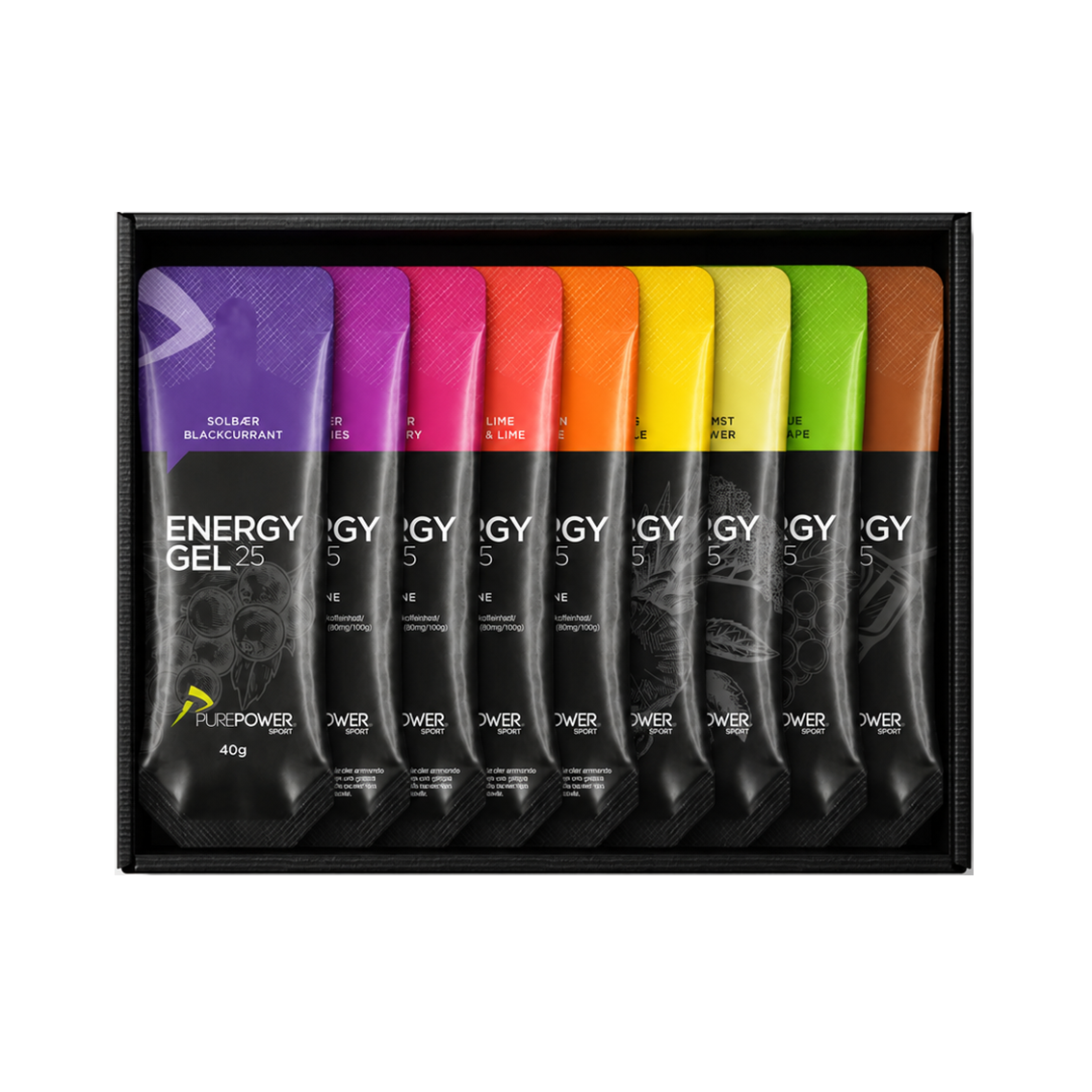 PurePower Energy Gel Sample Mix med blandede smagsvarianter