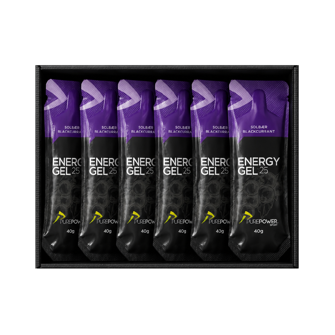 PurePower Energy Gel Solbær display med 12 geler à 40 g