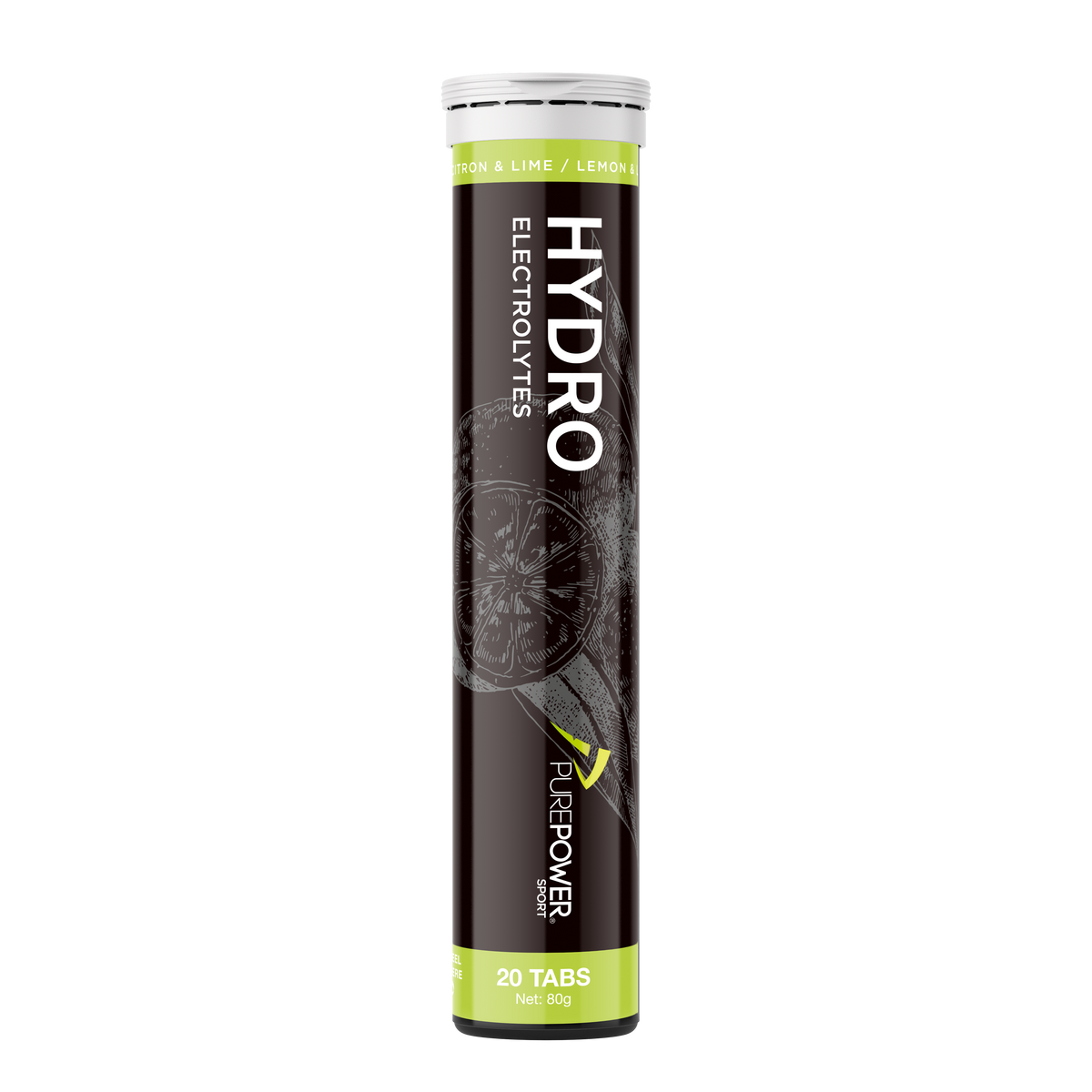 PurePower Hydro Lemon/Lime elektrolyt-brusetabletter, 20 stk