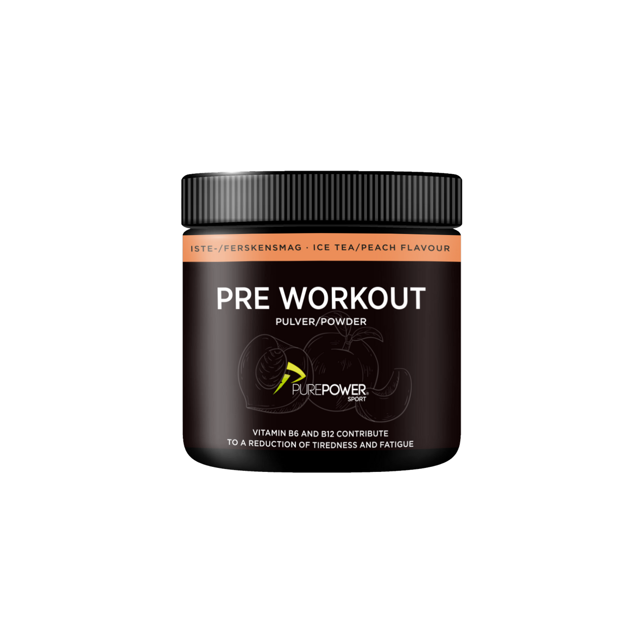 PurePower Pre-Workout PWO Ice Tea Peach pulver 300 g