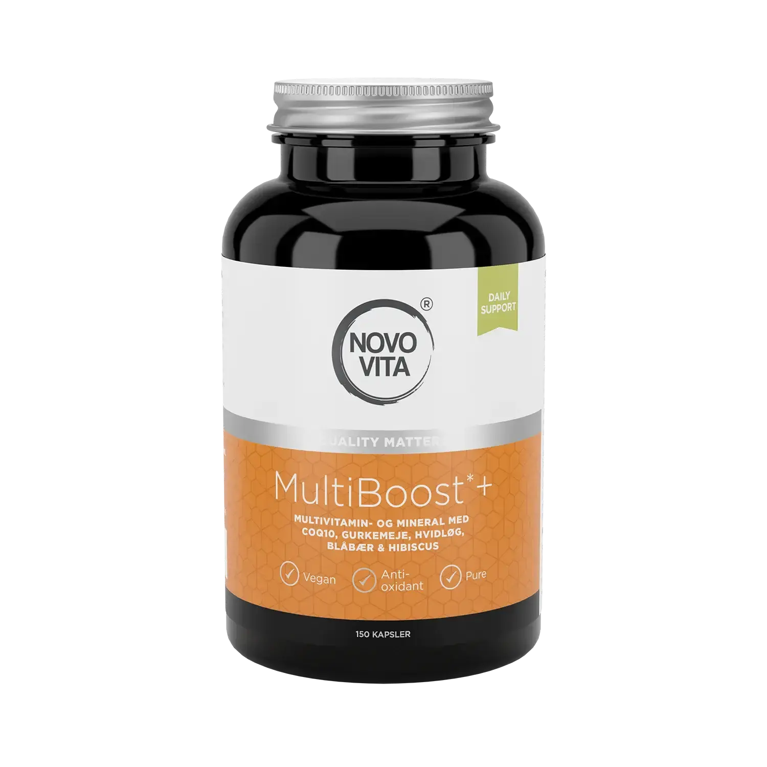 Novo Vita MultiBoost Plus 150 kapsler vegansk multivitamin med 33 næringsstoffer