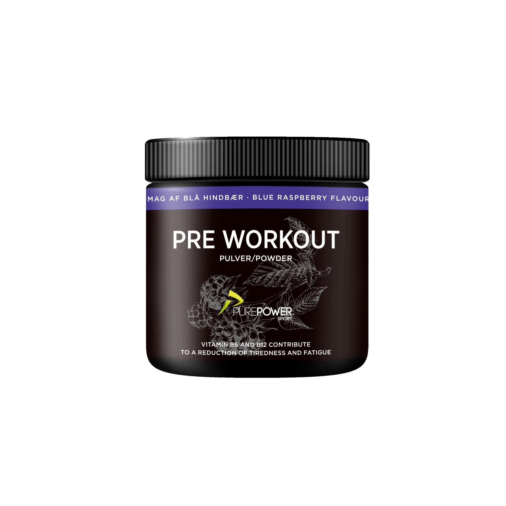 PurePower Pre-Workout PWO Blue Raspberry pulver 300 g