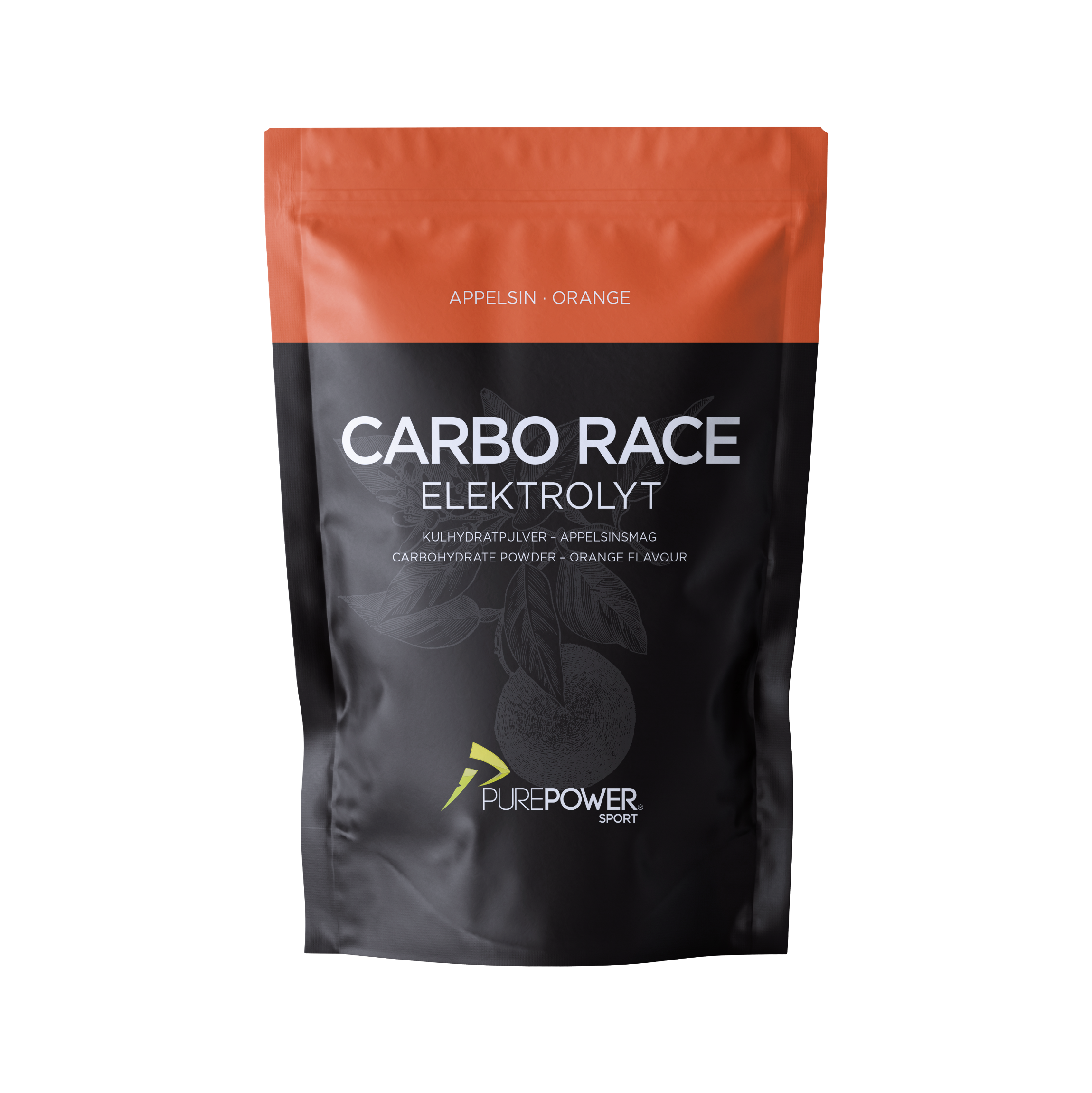 PurePower Carbo Race Elektrolyt Appelsin sportsdrik pulver 1 kg