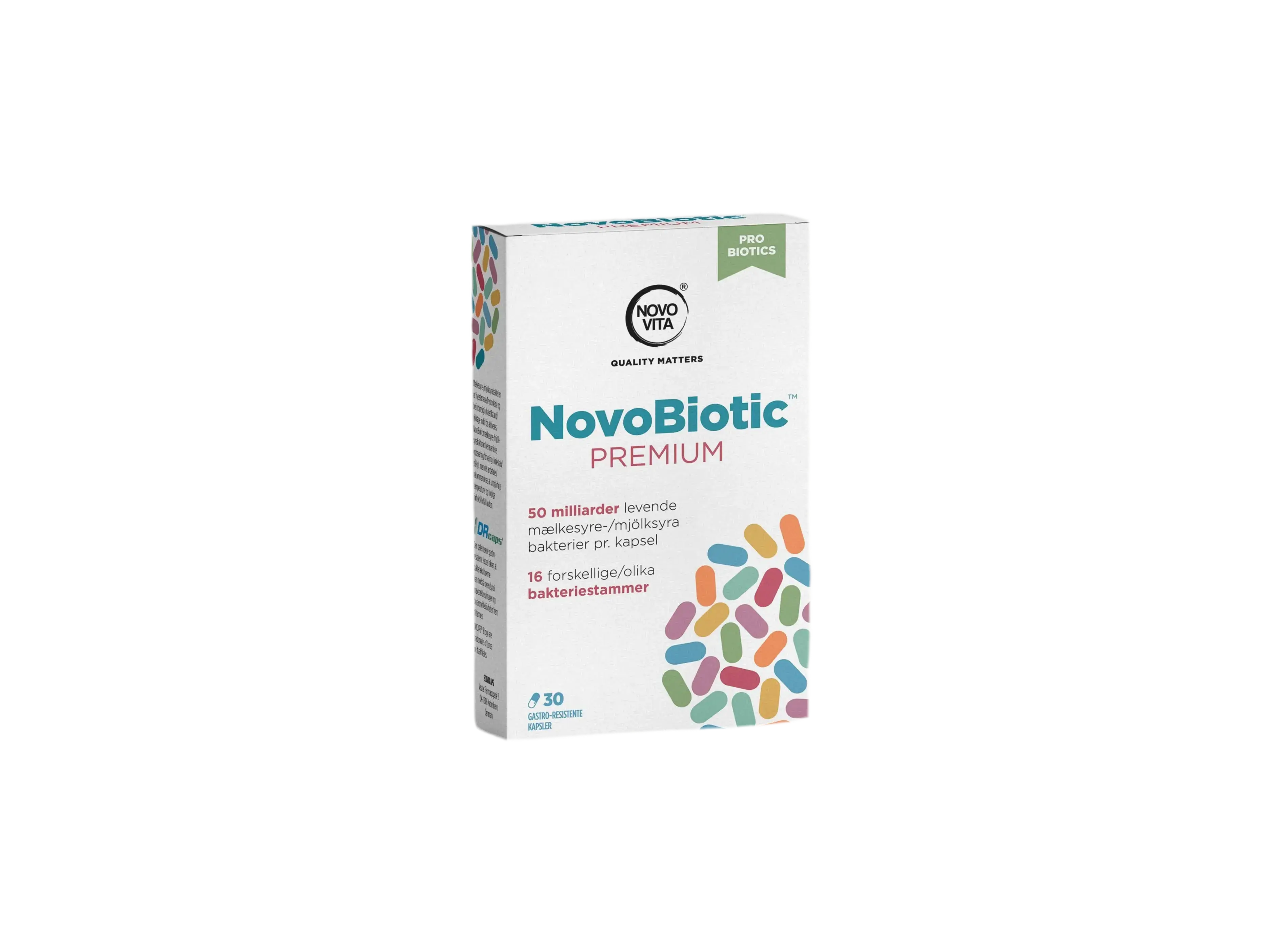 NovoBiotic Premium probiotika med 50 mia. kulturer, 30 kapsler