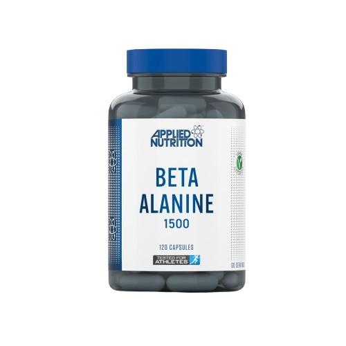 Applied Nutrition Beta-Alanin 1500 mg 120 kapsler sort og rød beholder