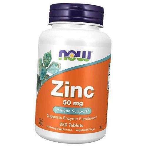 Now Foods Zinc 50 mg zinkglukonat 250 tabletter produktbillede