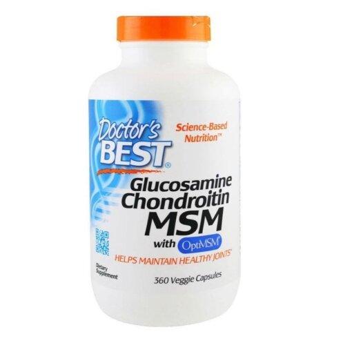 Doctor's Best Glucosamin Chondroitin MSM med OptiMSM 360 kapsler hvid beholder