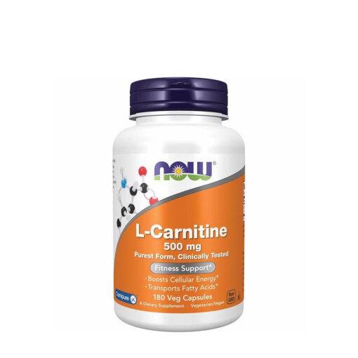 NOW Foods L-Carnitine 500 mg 180 vegetabilske kapsler i hvid dåse