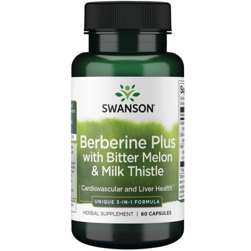 Swanson Berberine Plus 60 kapsler med berberin, bittermelon og marietidsel