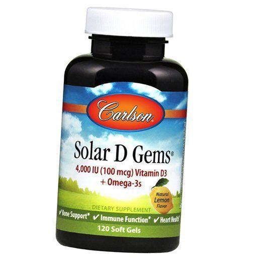 Carlson Solar D Gems 4000 fiskeolie og D3 gelkapsler produktbillede