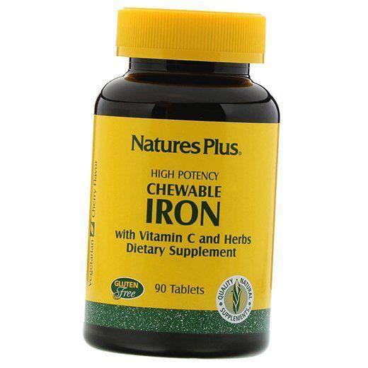 Nature's Plus tyggelig jern C-vitamin 90 tabletter produktbillede