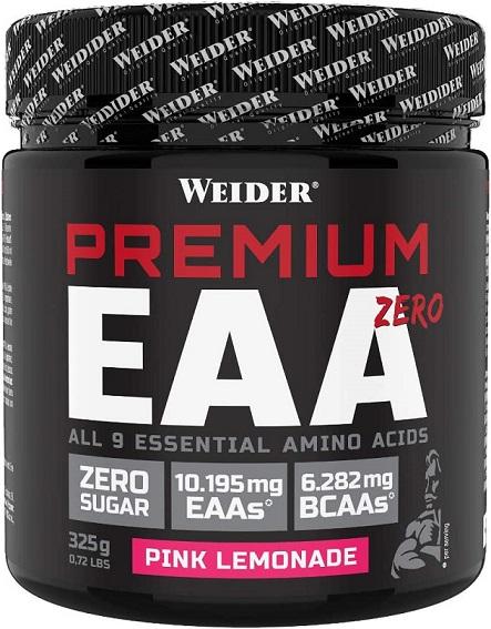 Weider Premium EAA Zero Pink Lemonade 325g – lyserød dåse med EAA aminosyre pulver