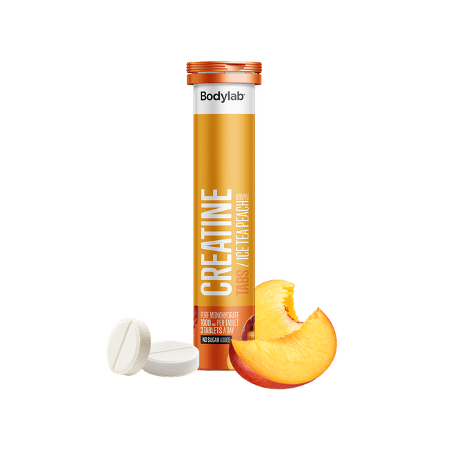Bodylab Creatine Tabs 18 stk Ice Tea Peach lille prøvepakke tyggbare kreatintabletter