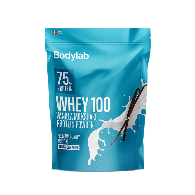 Bodylab Whey 100 vaniljemilkshake proteinpulver i 1 kg pose