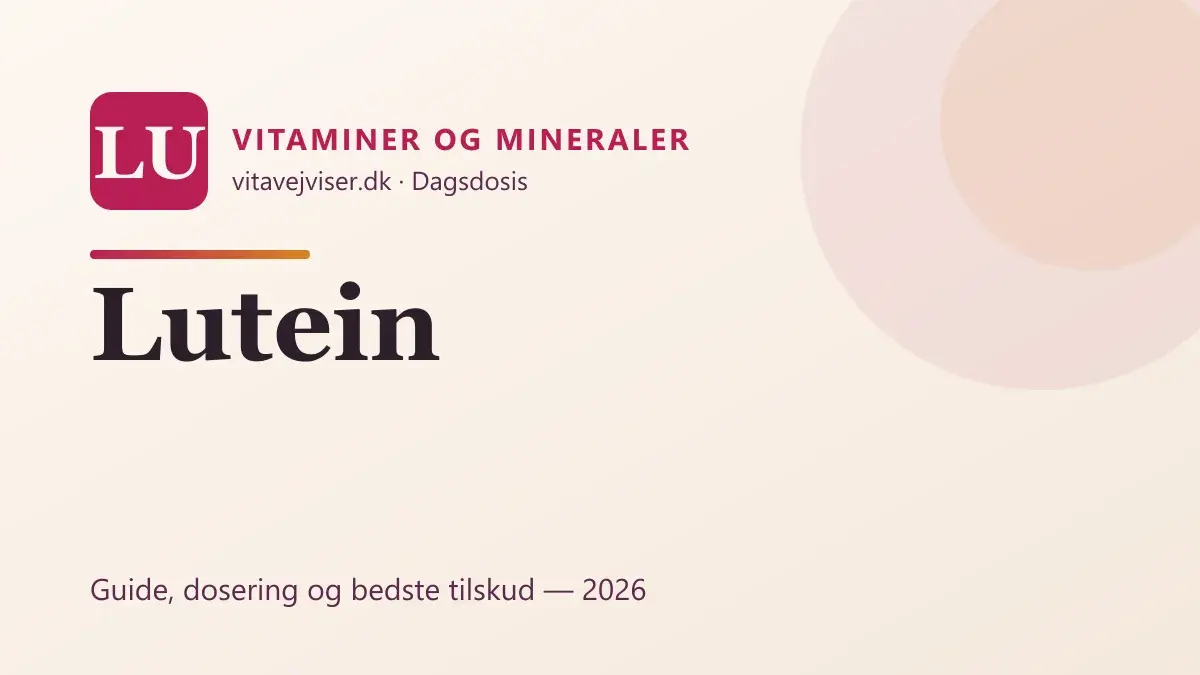 Lutein 2026 – virkning, dosering og bedste tilskud til øjnene