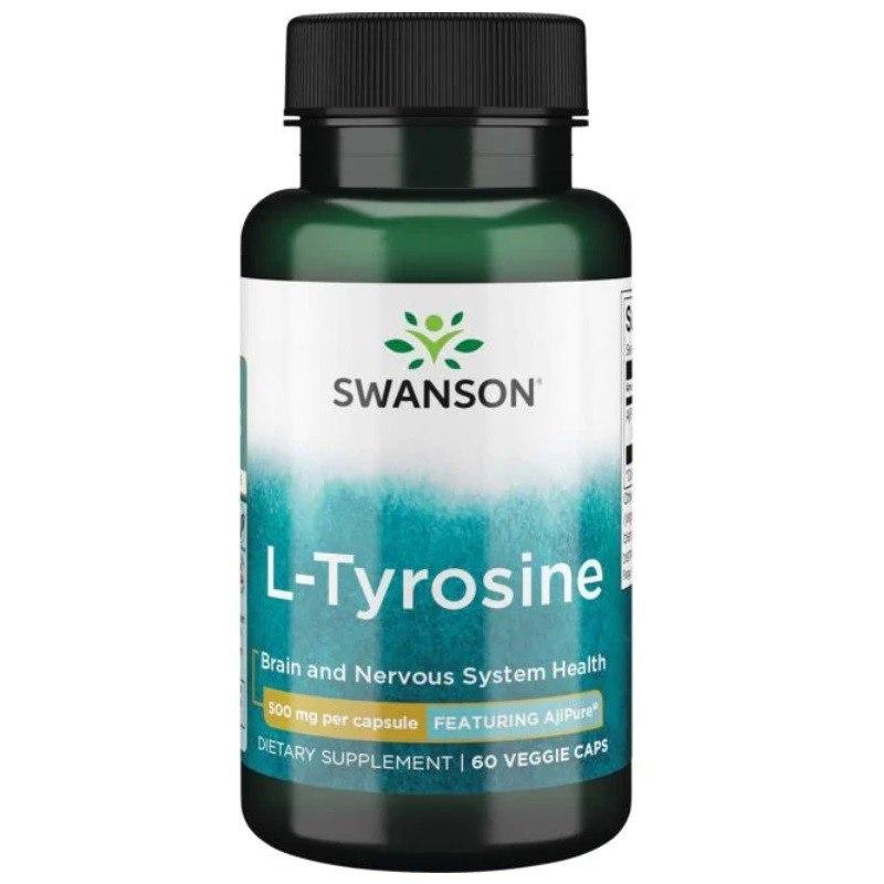 Swanson L-Tyrosine 500 mg 60 vegetabilske kapsler – midtpris L-tyrosin